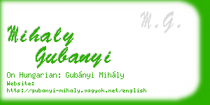 mihaly gubanyi business card
