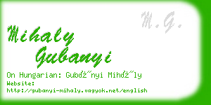 mihaly gubanyi business card